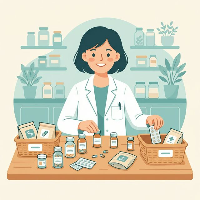 在宅患者の残薬整理をする薬剤師