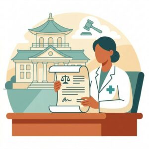 薬機法の改正文書を確認する薬剤師