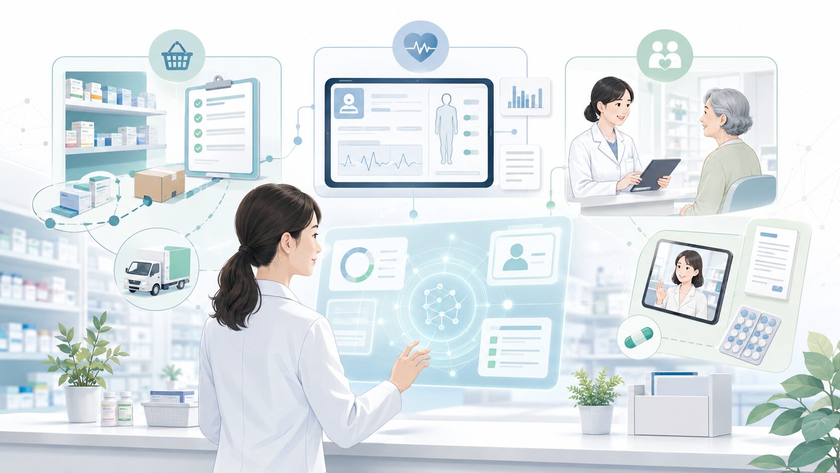 薬局向けAIツール最新マップ|発注・薬歴・服薬指導の自動化サービス比較|在宅ファーマ