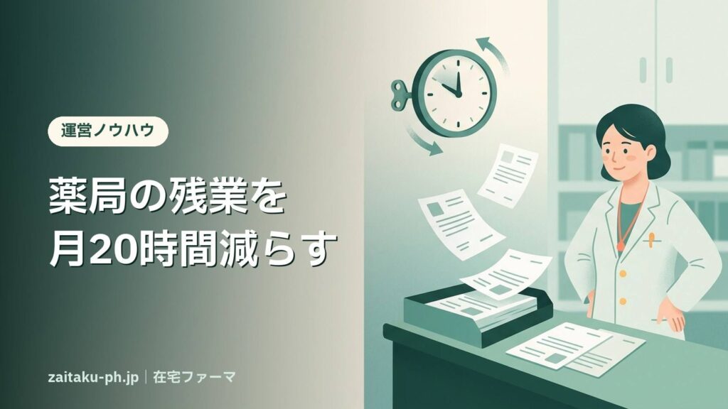 薬局の残業を月20時間減らす｜在宅ファーマ