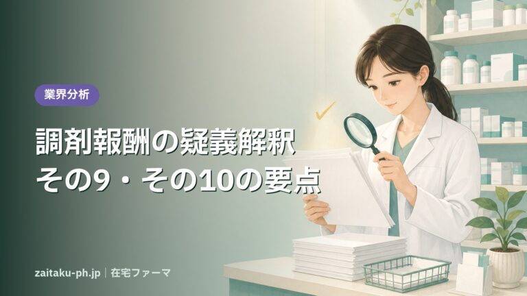 調剤報酬の疑義解釈 その9・その10の要点|在宅ファーマ