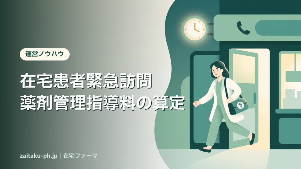 在宅患者緊急訪問薬剤管理指導料｜在宅ファーマ