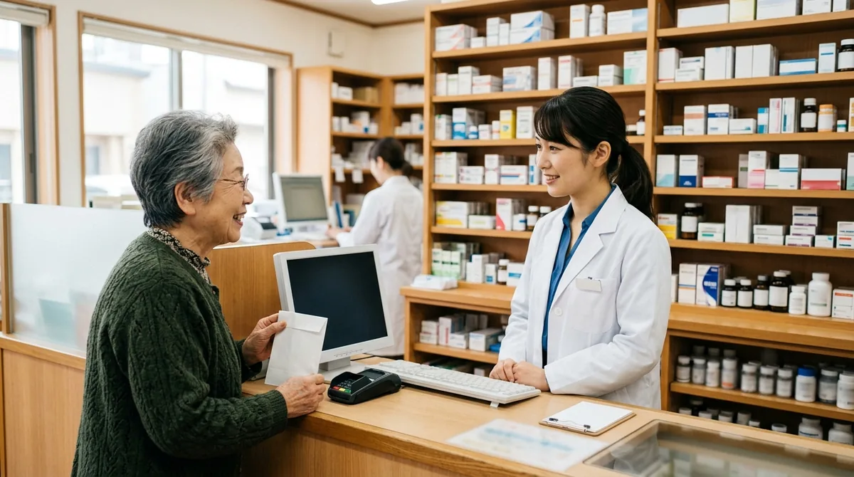 地域の患者と話す薬剤師