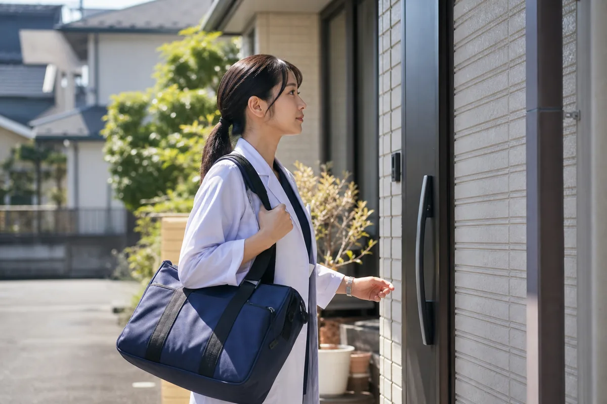 個人宅へ訪問する薬剤師